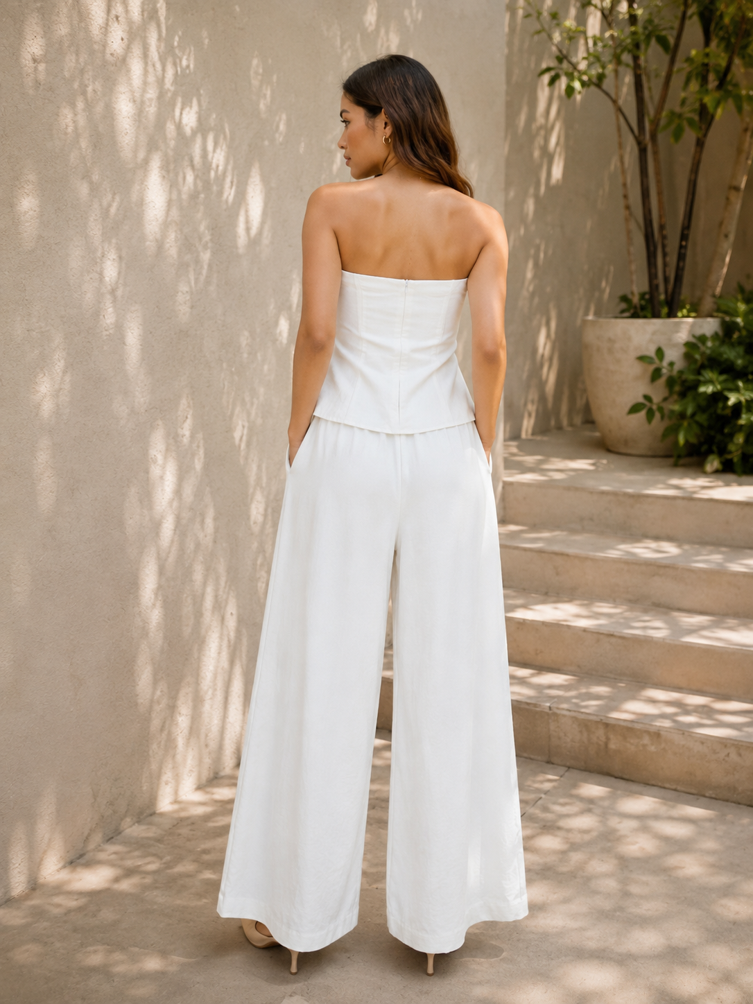 Linen Ease Strapless Co-ord Set
