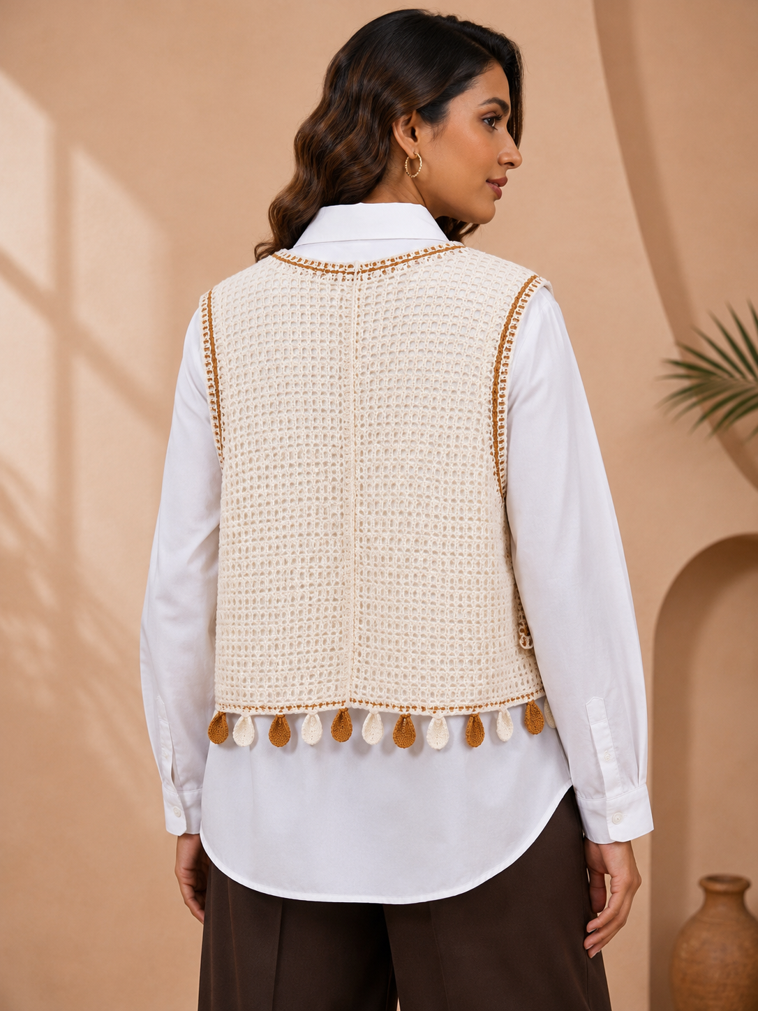 Crochet Knit Vest Shirt