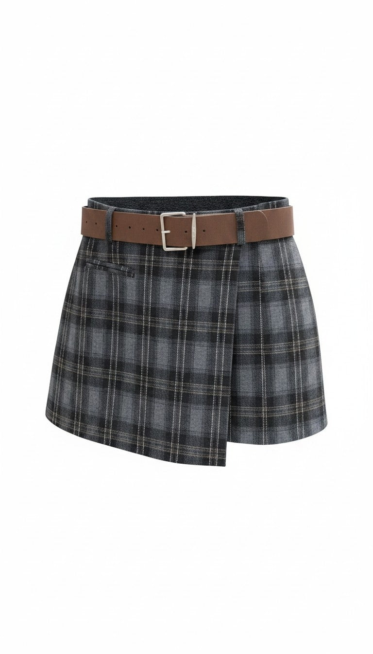 Classic Plaid Wrap Mini Skort